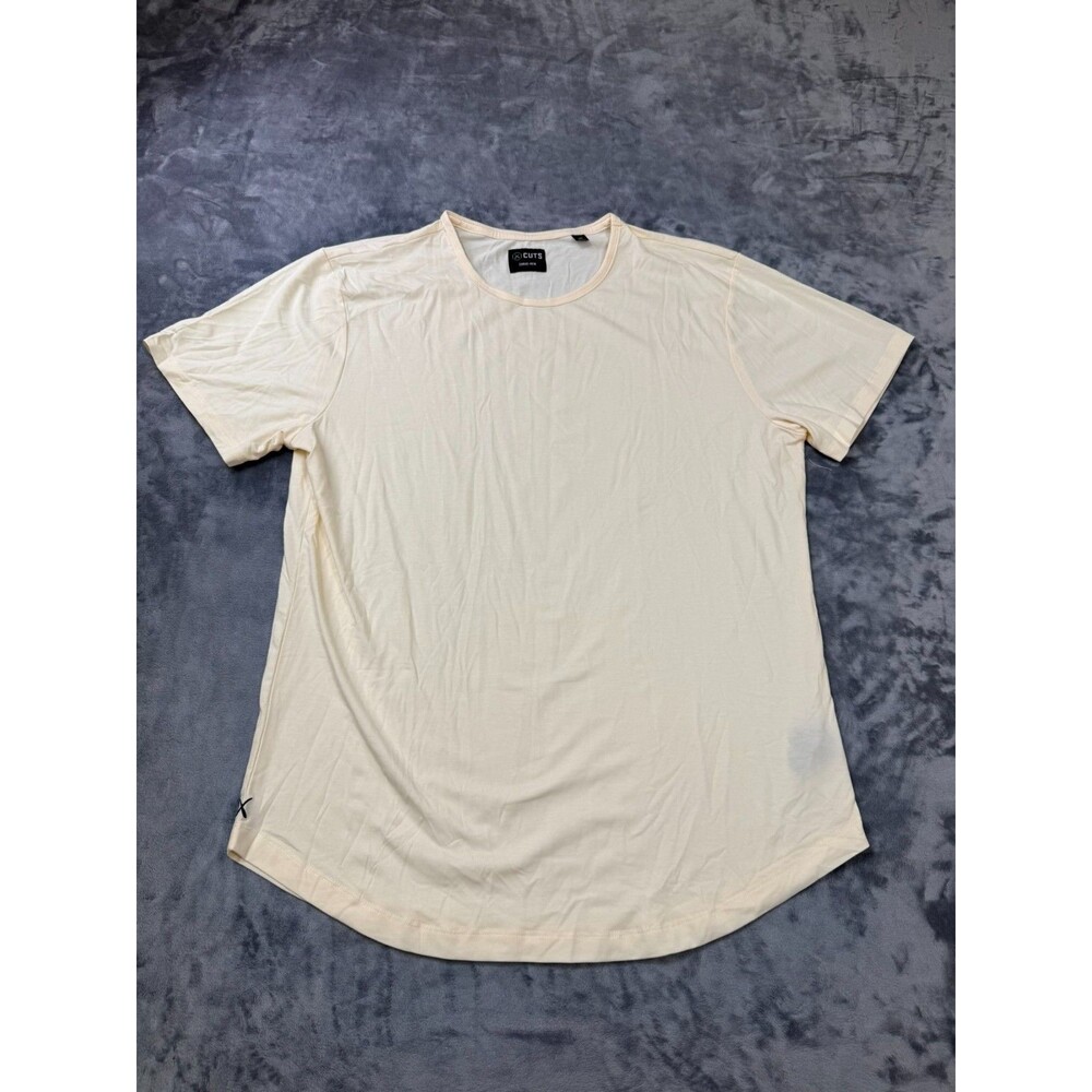 Cuts Clothing Short Sleeve Crew Curve-Hem Fit T-Shirt Men's XXL Egg Shell